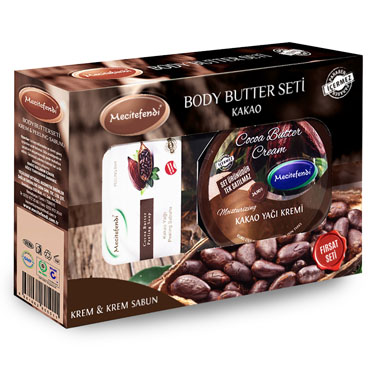 Kakao Yağı Kremi + Kakao Peeling Sabun Seti (200 ml + 100 gr)
